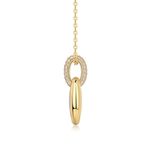 Adrift Moissanite Mariner Link Pendant Necklace in Gold-Tone Sterling Silver