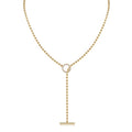 Aria Moissanite Beaded Toggle Necklace in Gold-Tone Sterling Silver