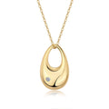 Dusk Moissanite Dome Teardrop Pendant Necklace in Gold-Tone Sterling Silver