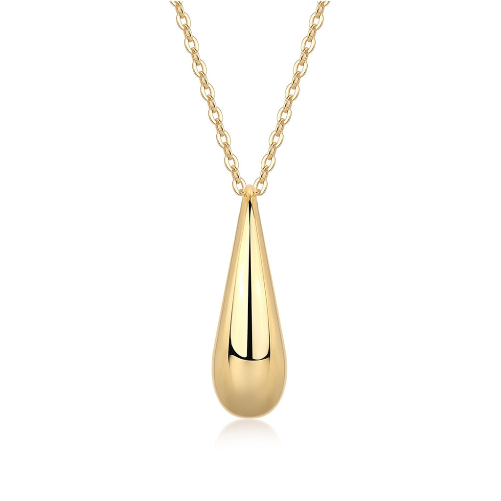 Dusk Moissanite Dome Teardrop Pendant Necklace in Gold-Tone Sterling Silver