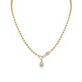 Twilight Moissanite Pear Pendant Necklace in Gold-Tone Sterling Silver