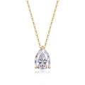Moonrain Moissanite Pear Pendant Necklace in Sterling Silver