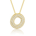 Initial O Moissanite Bubble Pendant Necklace in Gold-Tone Sterling Silver