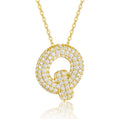 Initial Q Moissanite Bubble Pendant Necklace in Gold-Tone Sterling Silver