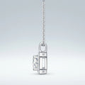 Solstice 1 Carat Moissanite Halo Pendant Necklace in Sterling Silver