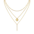Ledger Moissanite Bar Pendant Necklace in Gold-Tone Sterling Silver