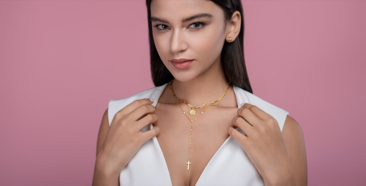 Ledger Moissanite Bar Pendant Necklace in Gold-Tone Sterling Silver