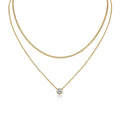 Ember 1 Carat Moissanite Layered Solitaire Necklace in Gold-Tone Sterling Silver
