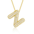 Initial Z Moissanite Bubble Pendant Necklace in Gold-Tone Sterling Silver