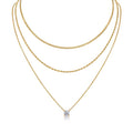 Torrent 1 Carat Moissanite Triple Layered Necklace in Gold-Tone Sterling Silver