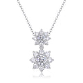 Sunbloom 1 Carat Moissanite Flower Pendant Necklace in Sterling Silver