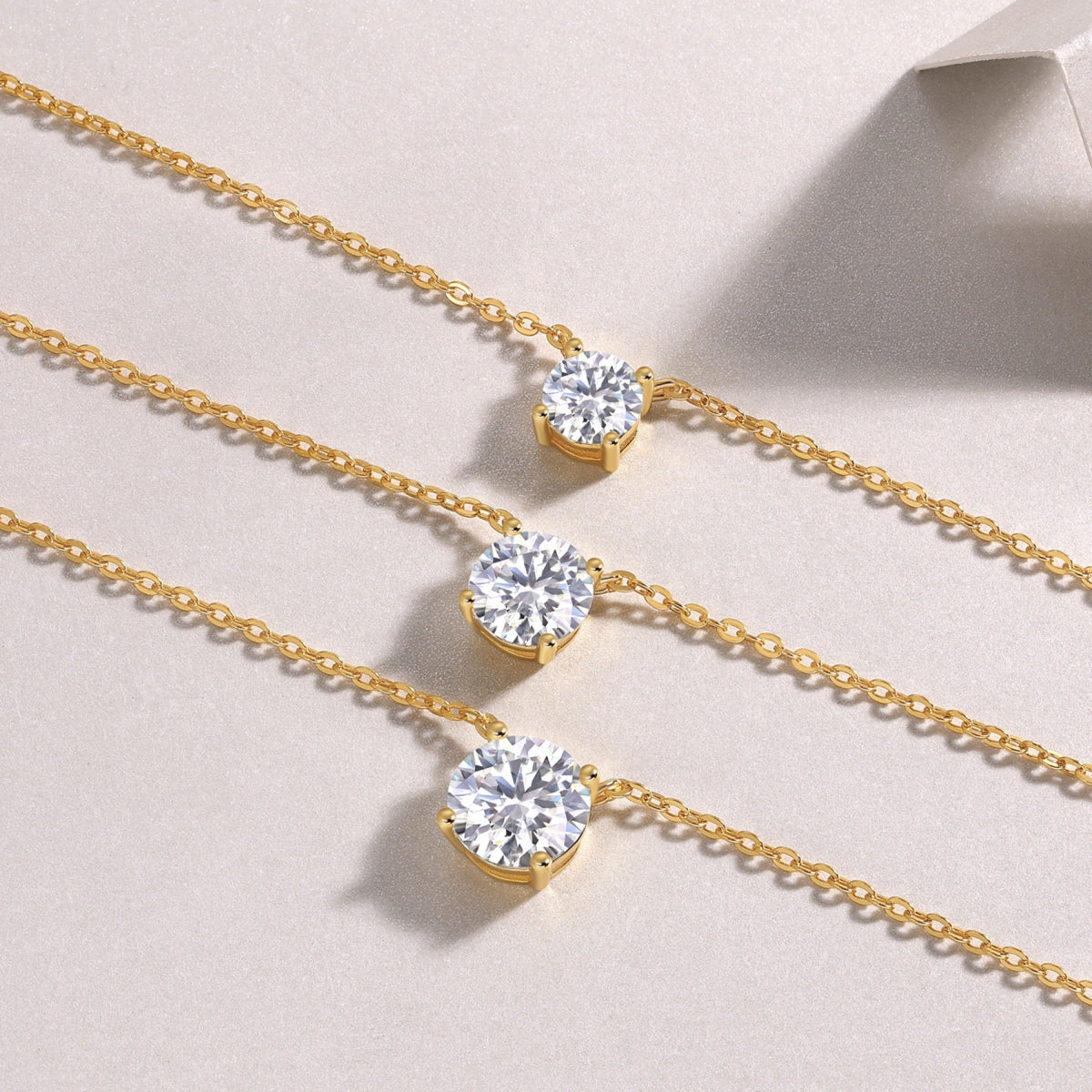 Frost Moissanite Layered Necklace in Gold-Tone Sterling Silver