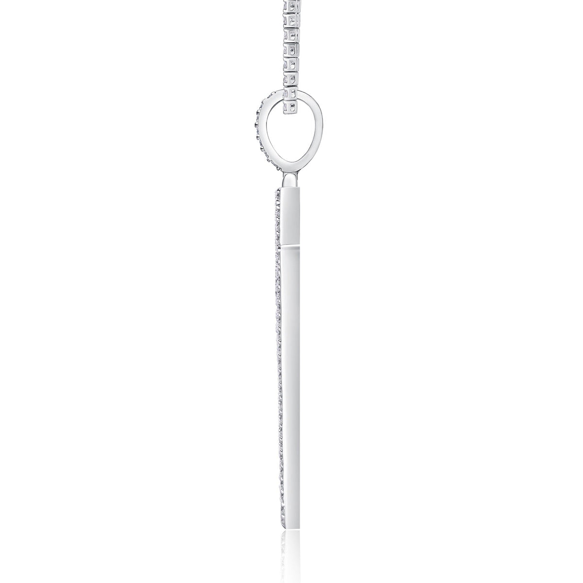Thunder Moissanite Lightning Bolt Pendant Necklace in Sterling Silver