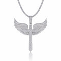 Seraph Moissanite Angel Wings Pendant Necklace in Sterling Silver