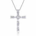 Faithlight Moissanite Cross Necklace in Sterling Silver