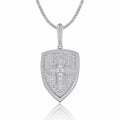 Aegis Moissanite Shield Pendant Necklace in Sterling Silver