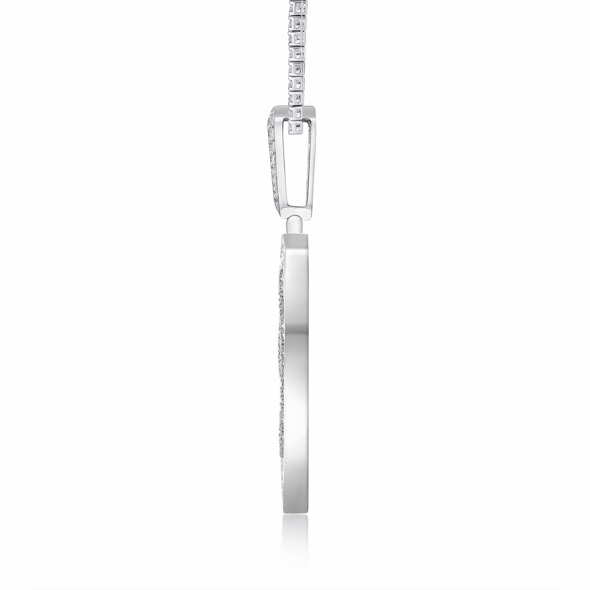 Aegis Moissanite Shield Pendant Necklace in Sterling Silver