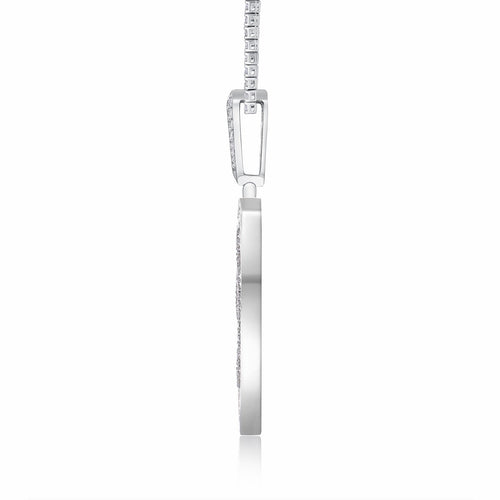 Aegis Moissanite Shield Pendant Necklace in Sterling Silver