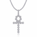 Ankh Moissanite Ankh Pendant Necklace in Sterling Silver