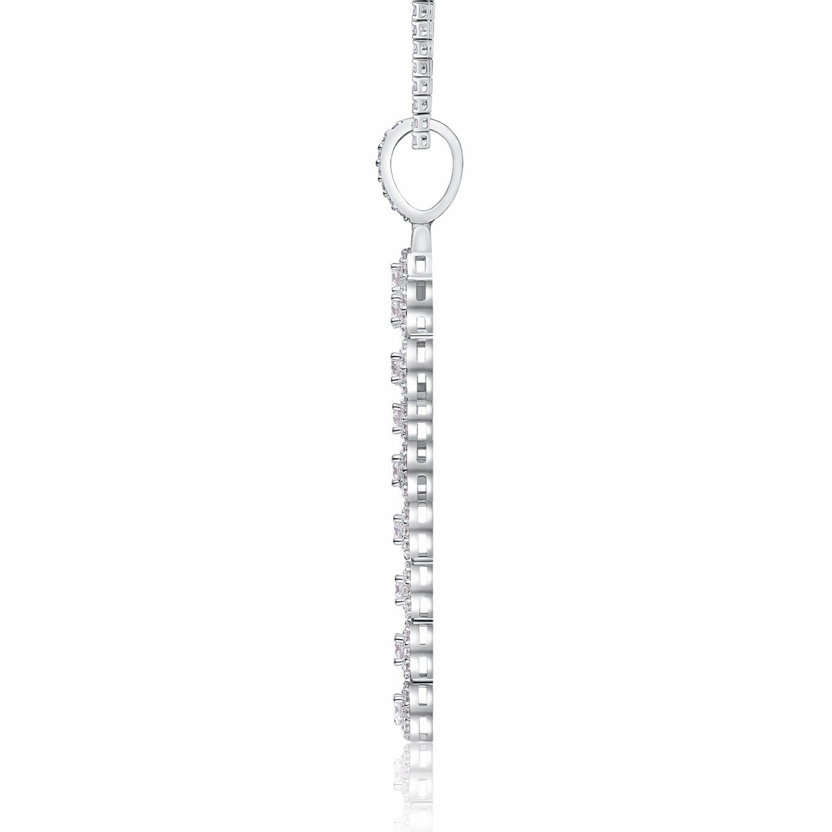 Ankh Moissanite Ankh Pendant Necklace in Sterling Silver