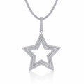 Sirius Moissanite Six-Point Star Pendant Necklace in Sterling Silver