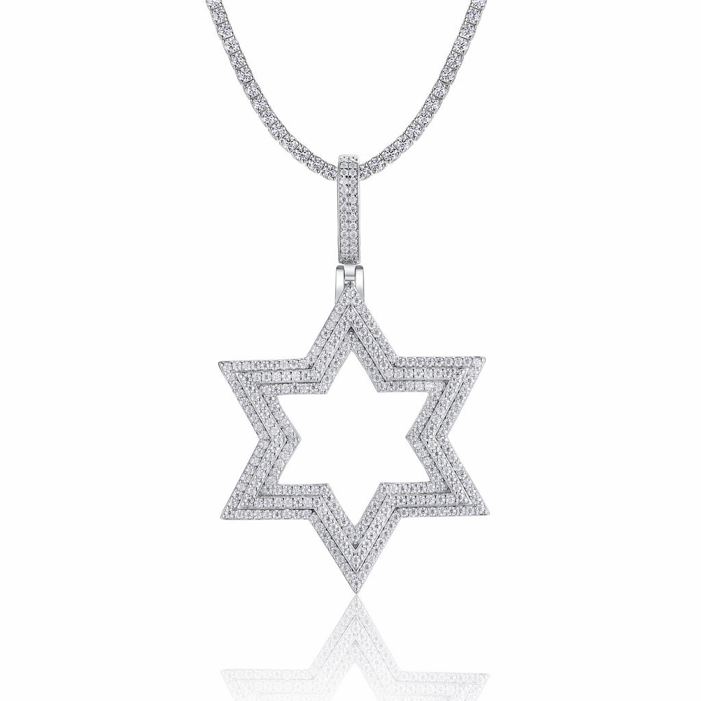 Nova Moissanite Star Pendant Necklace in Sterling Silver