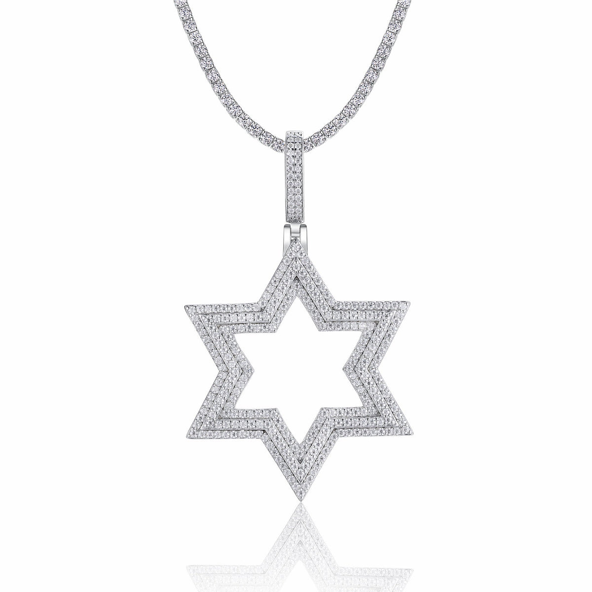 Nova Moissanite Star Pendant Necklace in Sterling Silver