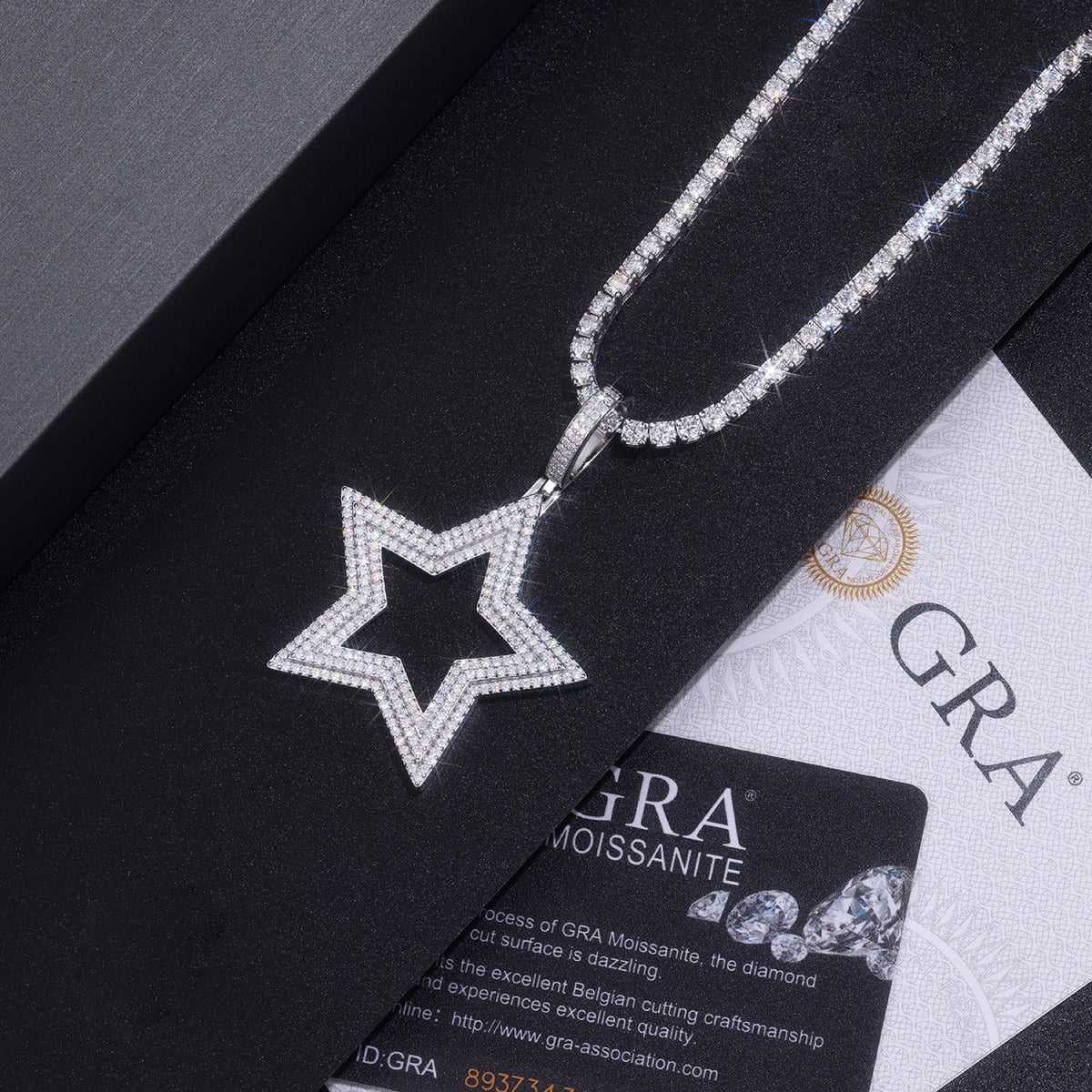 Nova Moissanite Star Pendant Necklace in Sterling Silver