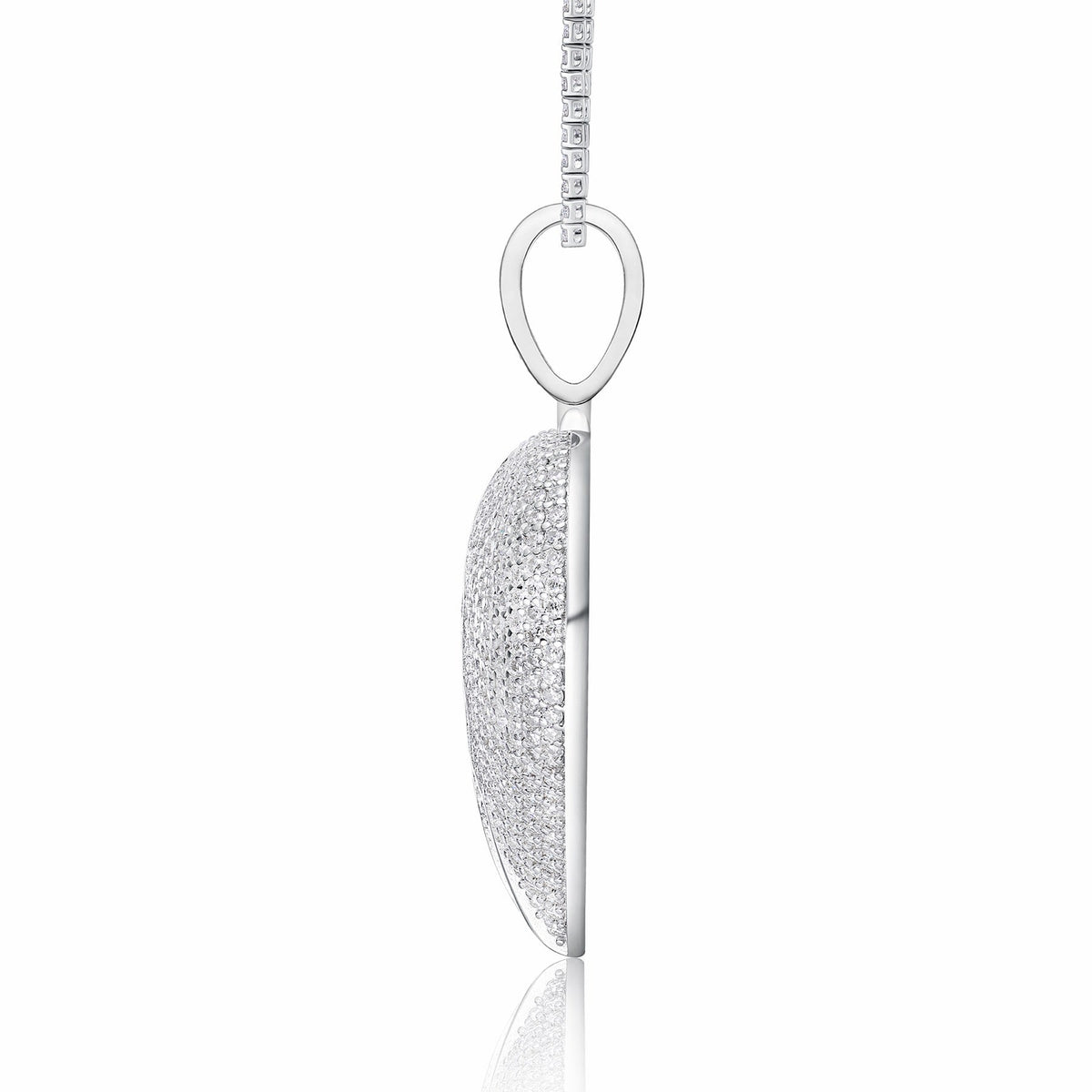 Pulse Moissanite Heart Pendant Necklace in Sterling Silver