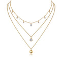Venus 1 Carat Moissanite Layered Star Necklace in Gold-Tone Sterling Silver
