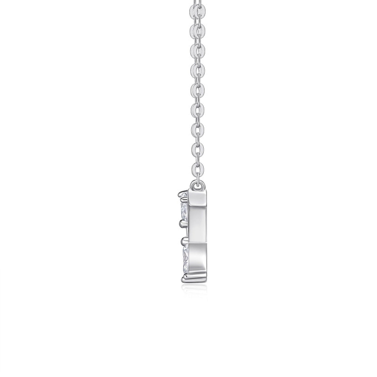 Laurel Moissanite Curved Bar Necklace in Sterling Silver