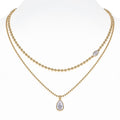 Seafoam Moissanite Layered Necklace in Gold-Tone Sterling Silver