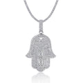 Khamsa Moissanite Hamsa Pendant Necklace in Sterling Silver