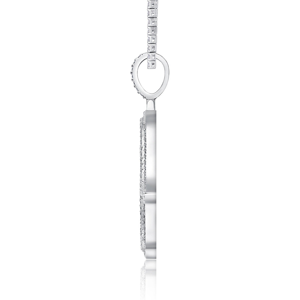 Khamsa Moissanite Hamsa Pendant Necklace in Sterling Silver