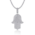 Protector Moissanite Hamsa Pendant Necklace in Sterling Silver