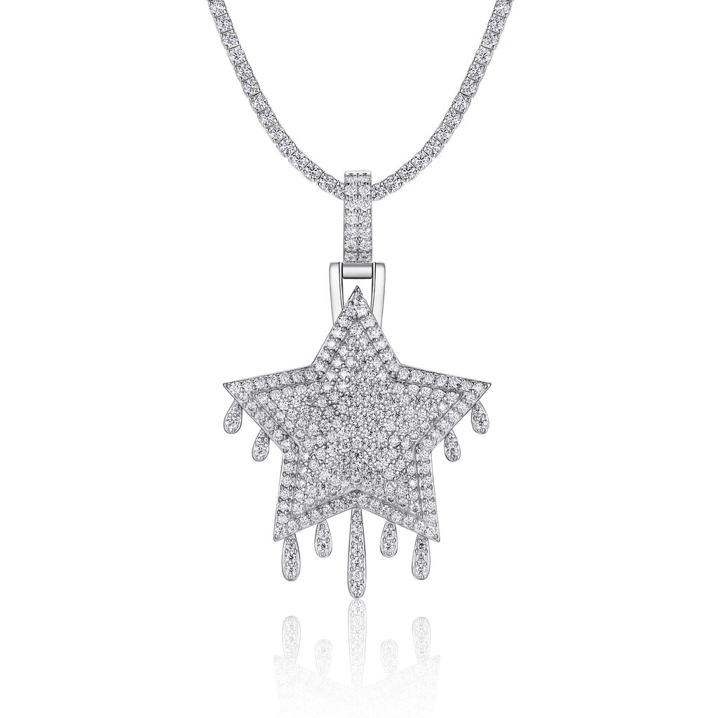 Sovereign Moissanite Crown Pendant Necklace in Sterling Silver
