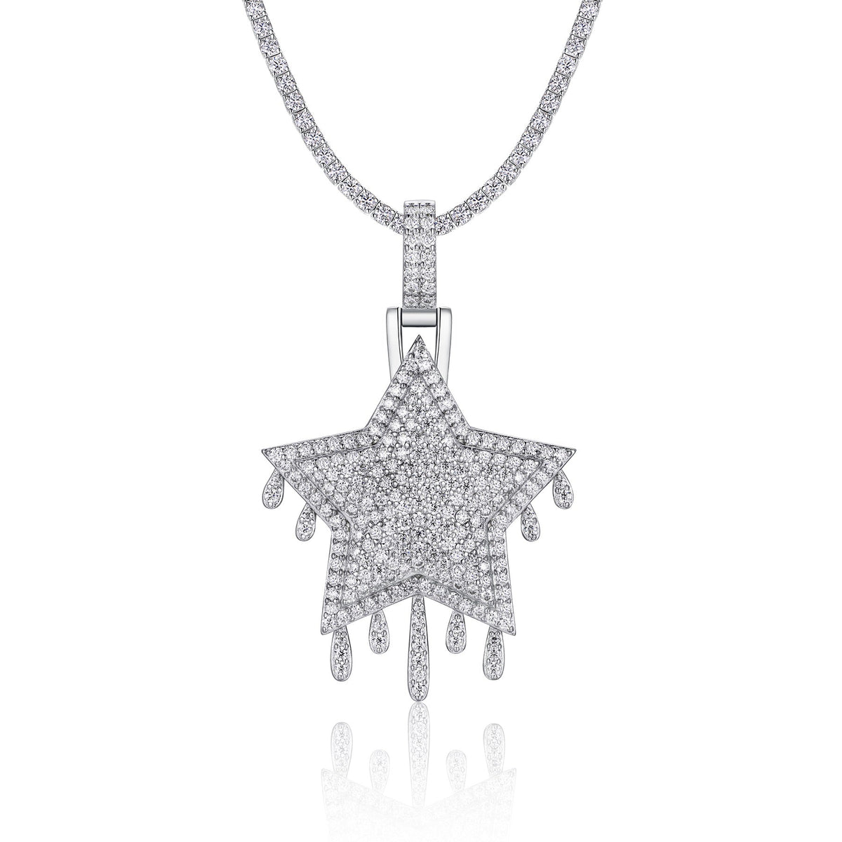 Sovereign Moissanite Crown Pendant Necklace in Sterling Silver