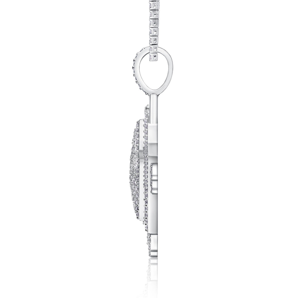 Sovereign Moissanite Crown Pendant Necklace in Sterling Silver