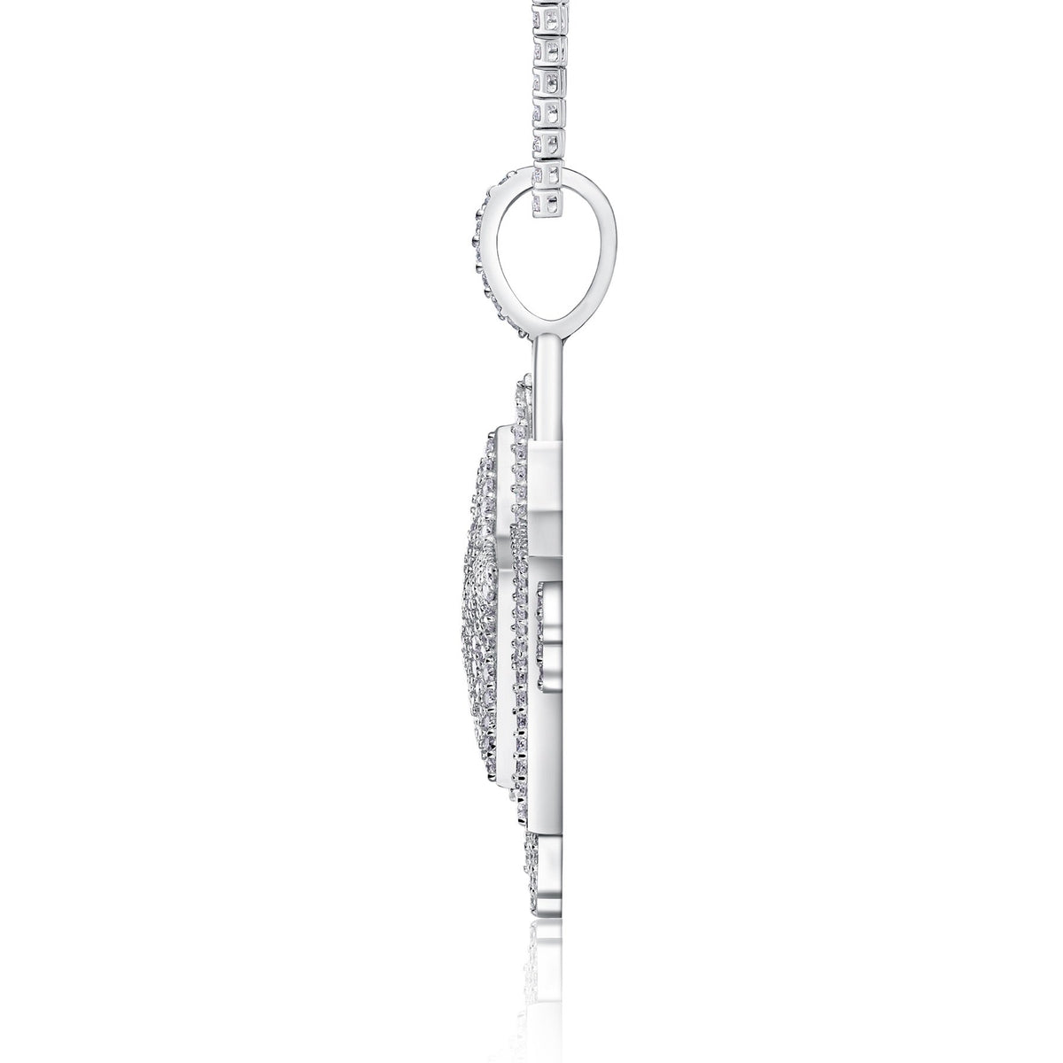 Sovereign Moissanite Crown Pendant Necklace in Sterling Silver
