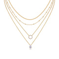 Stardream Moissanite Layered Necklace in Gold-Tone Sterling Silver
