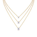 Trinity Moissanite Layered Necklace in Gold-Tone Sterling Silver