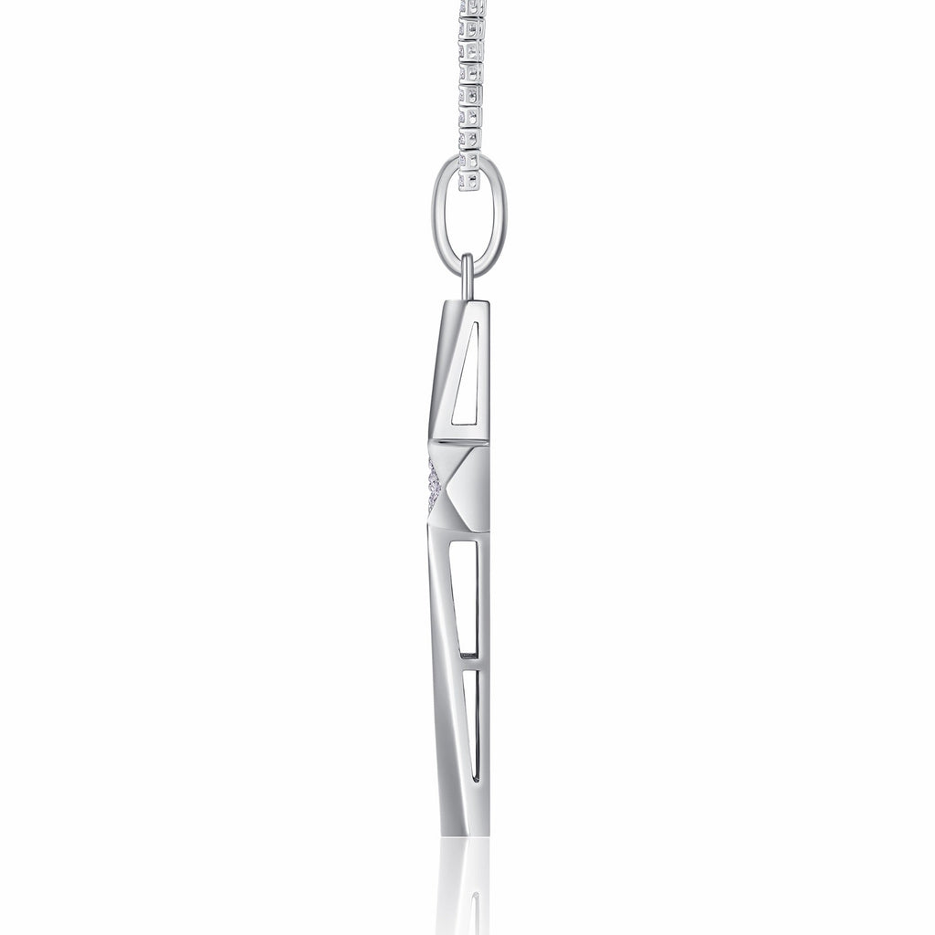 Polaris Moissanite North Star Pendant Necklace in Sterling Silver