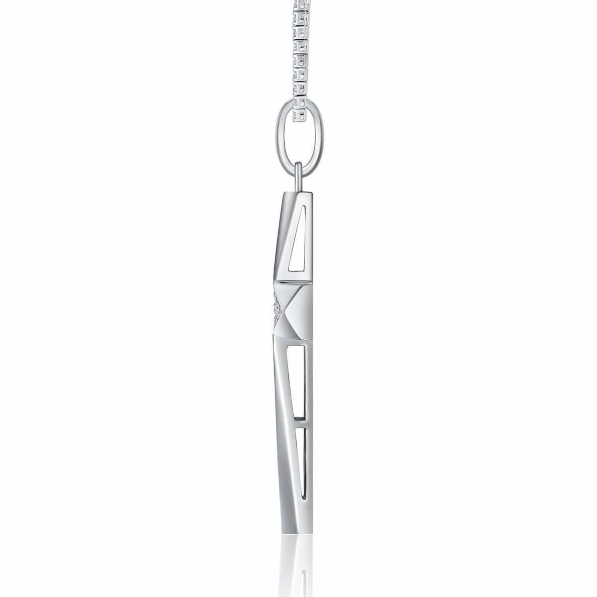 Polaris Moissanite North Star Pendant Necklace in Sterling Silver