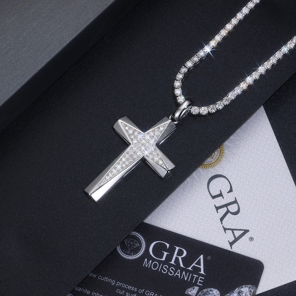 Polaris Moissanite North Star Pendant Necklace in Sterling Silver