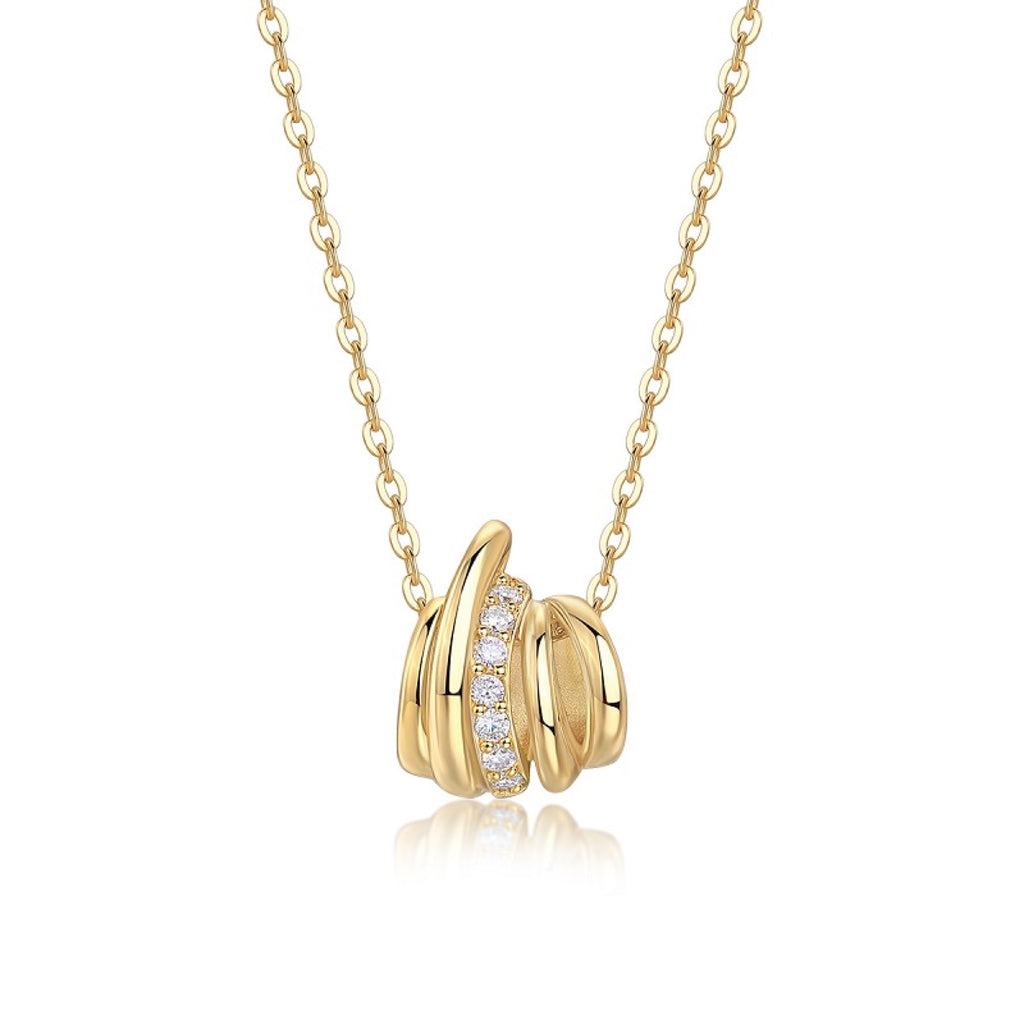 Nexus Moissanite Knot Pendant Necklace in Gold-Tone Sterling Silver
