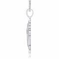 Cathedral Moissanite Cross Necklace in Sterling Silver