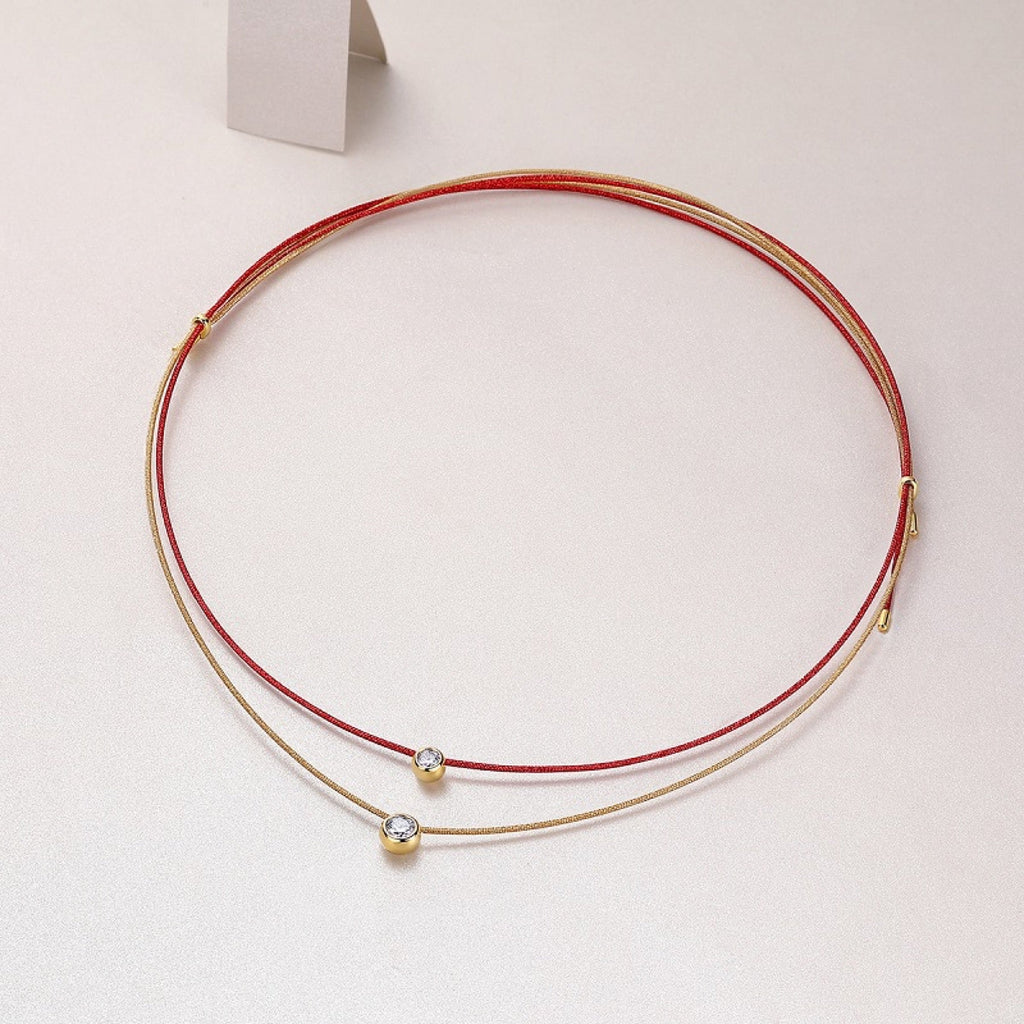 Fortune 0.5 Carat Moissanite Red Cord Necklace