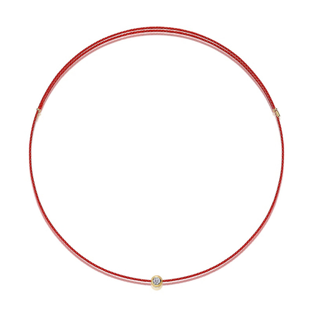 Luck 0.3 Carat Moissanite Red Cord Necklace
