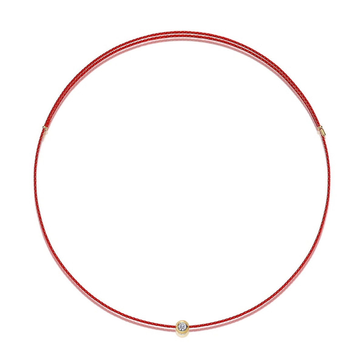 Luck 0.3 Carat Moissanite Red Cord Necklace