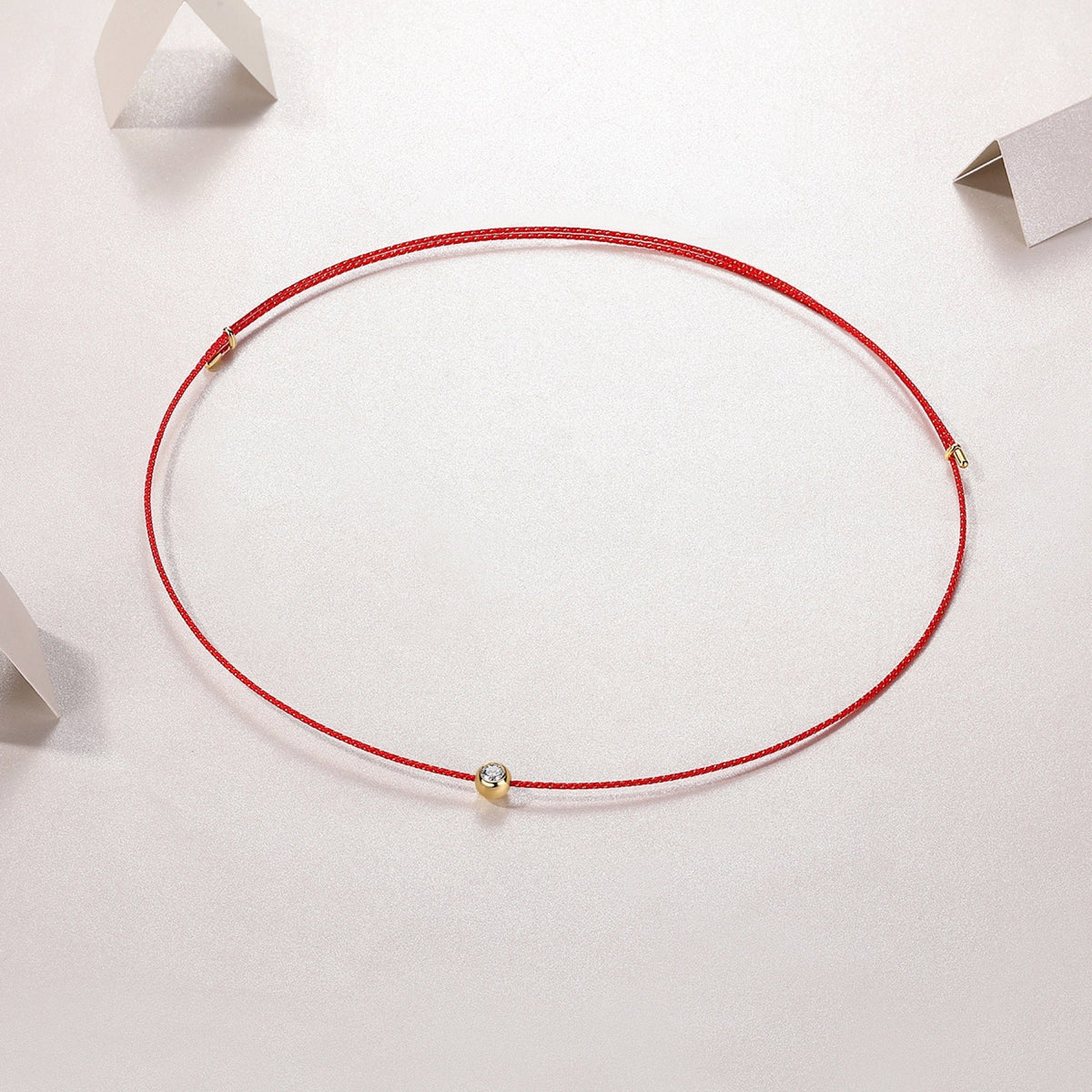 Luck 0.3 Carat Moissanite Red Cord Necklace